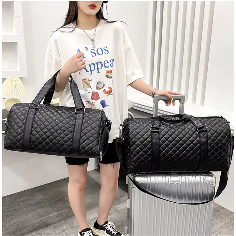 Sac à main en cuir PU pour femme, sac fourre-tout de sport, sacs de fitness, sac à bandoulière de voyage, chaussures de sport initiées, poche de week-end