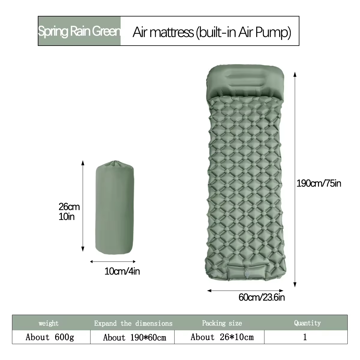 Matelas de camping gonflable ultra confortable