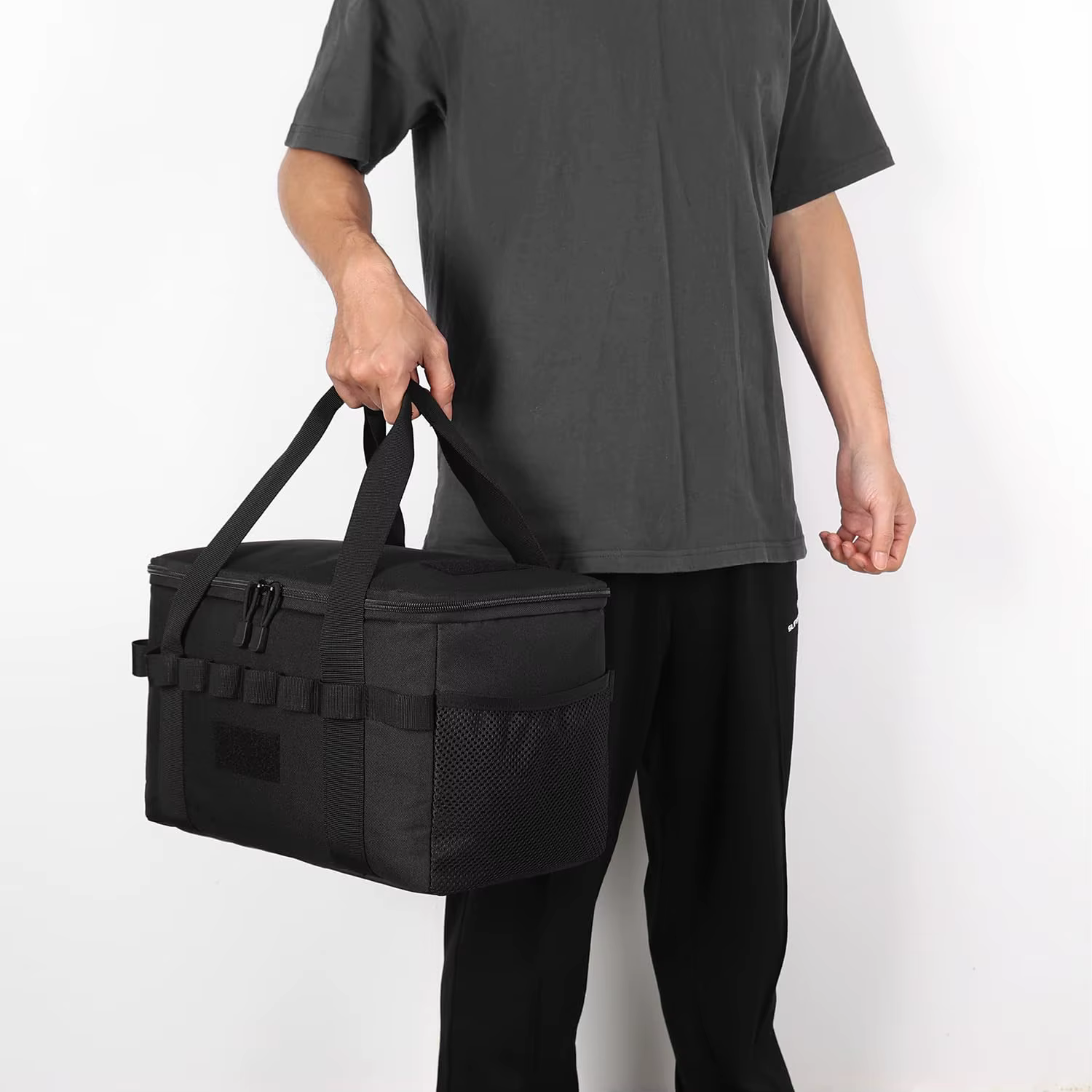 Sac tactique de camping en plein air - Outil multifonctionnel de grande capacité de 14 L et organisateur d'équipement de pique-nique avec plusieurs compartiments Noir