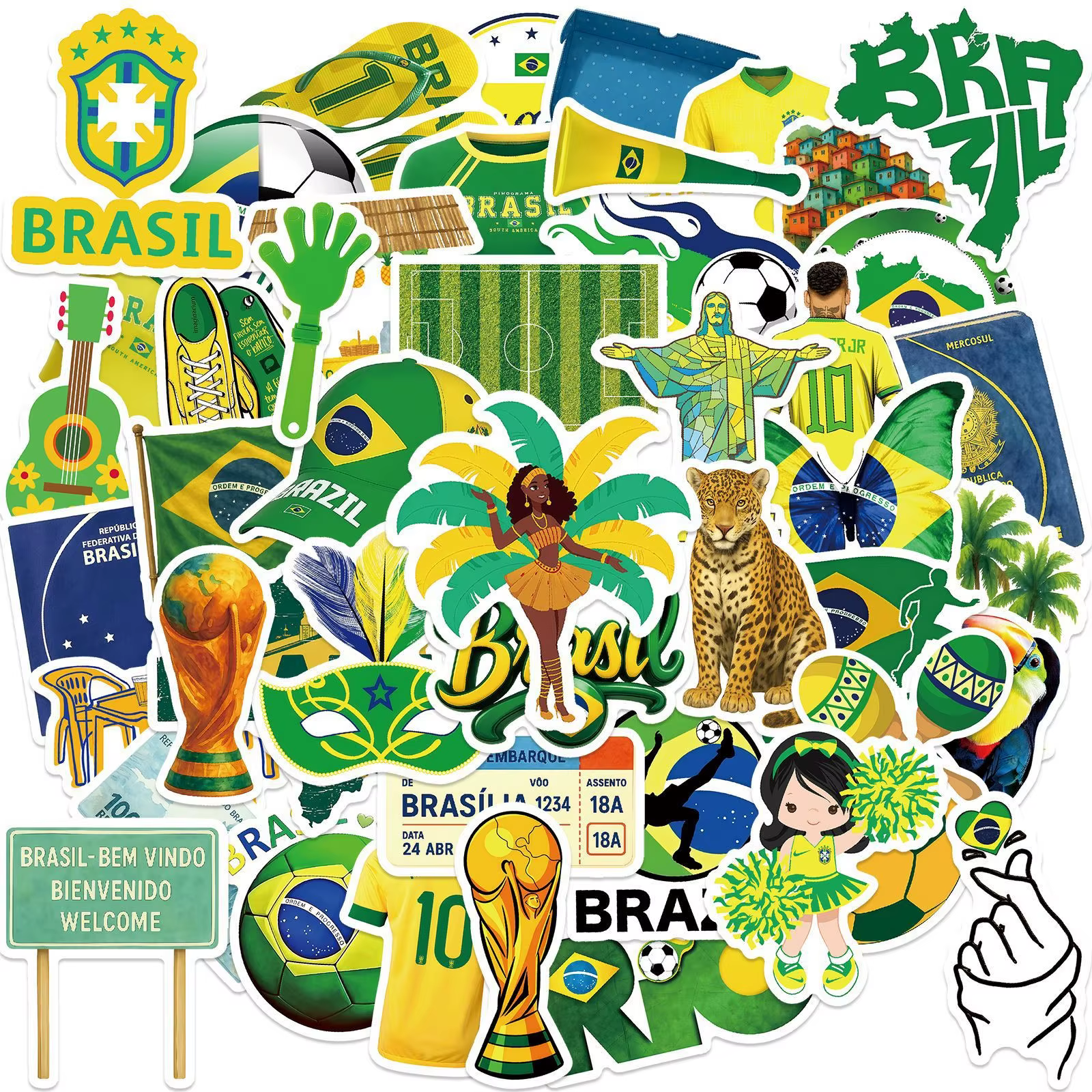 Autocollants drapeau brésilien