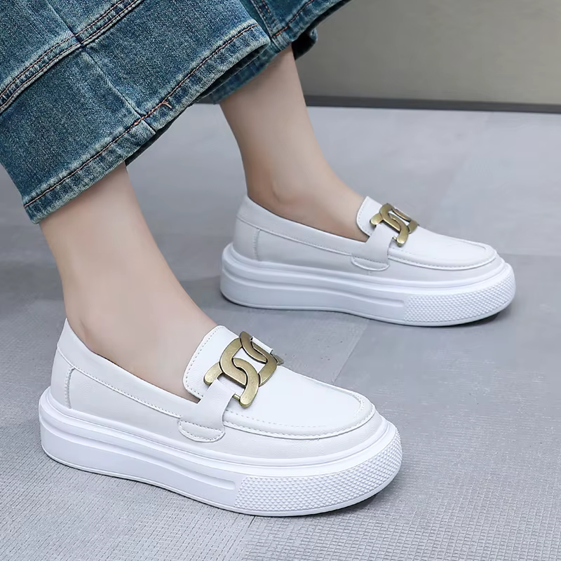 Offre spéciale Couple chaussures en cuir décontractées qualité noir chaussures à enfiler hommes femmes mocassins Beige mocassin pour hommes chaussures pour hommes élégantes