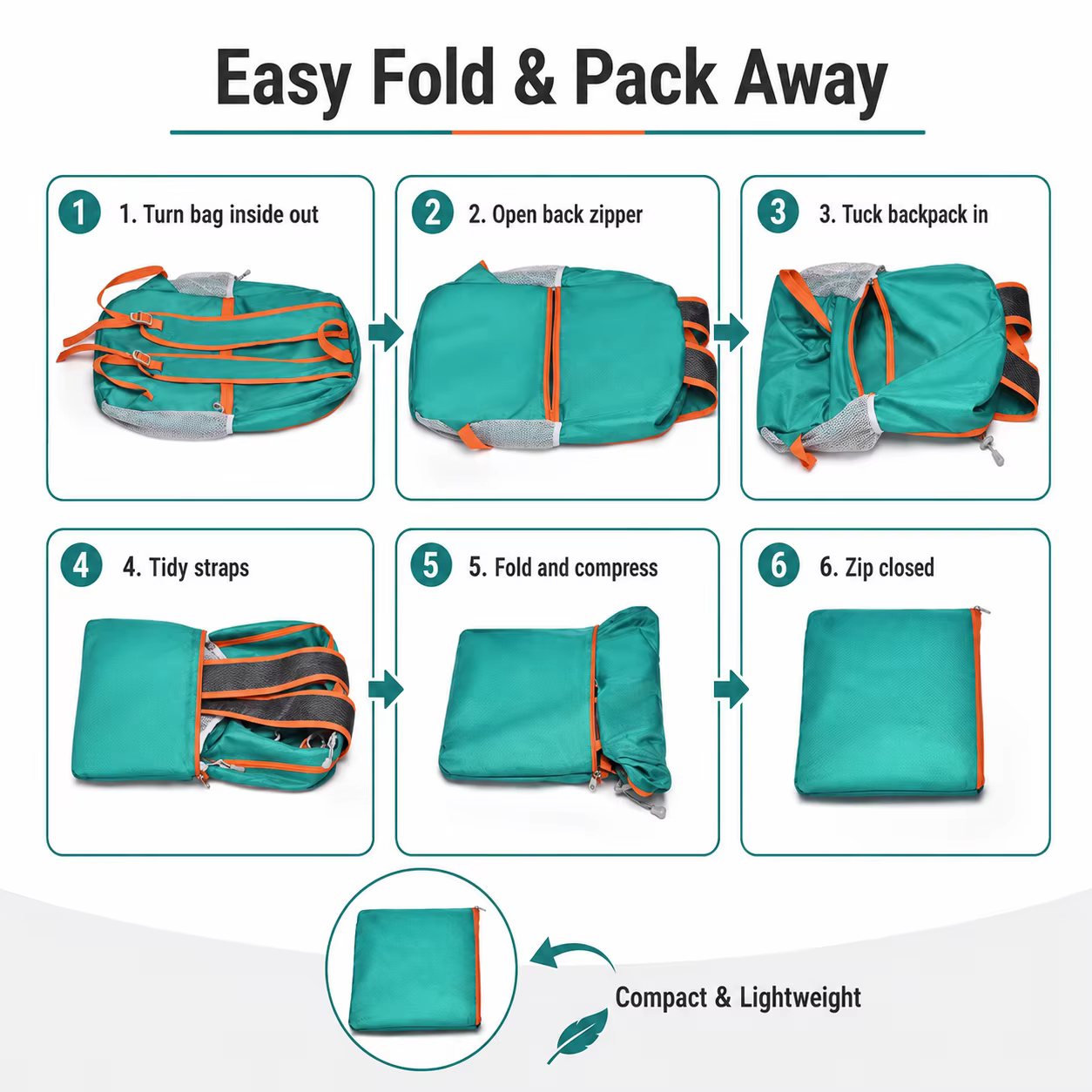 Sac à dos d'extérieur en tissu Oxford, ultraléger, multifonctionnel, décontracté, pliable, grande capacité 30L, pour hommes et femmes