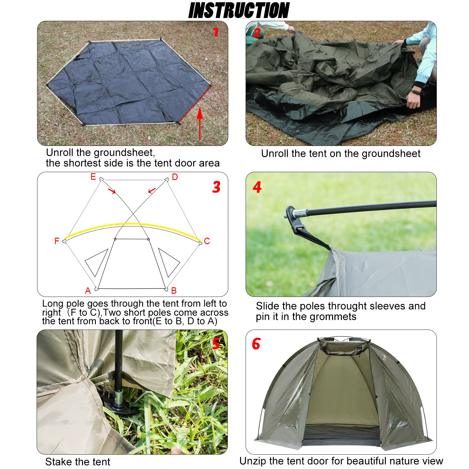 1-2 personnes carpe pêche Bivvy abri tente pour Camping en plein air chasse voyage aventure rapide érigé imperméable à