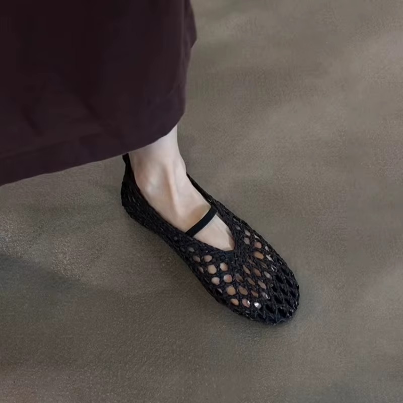 Ballerines élastiques à tissage creux pour femmes