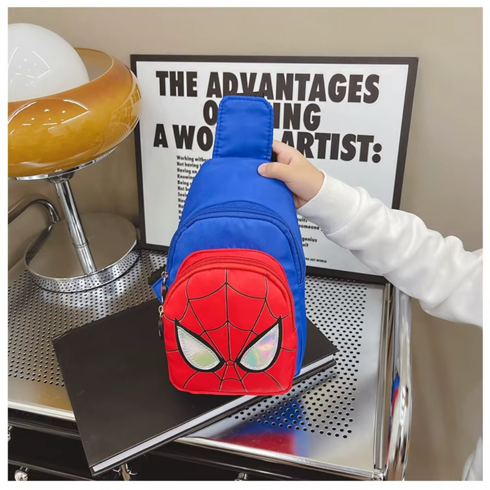 Sac de poitrine Spider-Man super cool, sac à bandoulière décontracté de style dessin animé, sac de voyage, sac messager, cadeau d'anniversaire