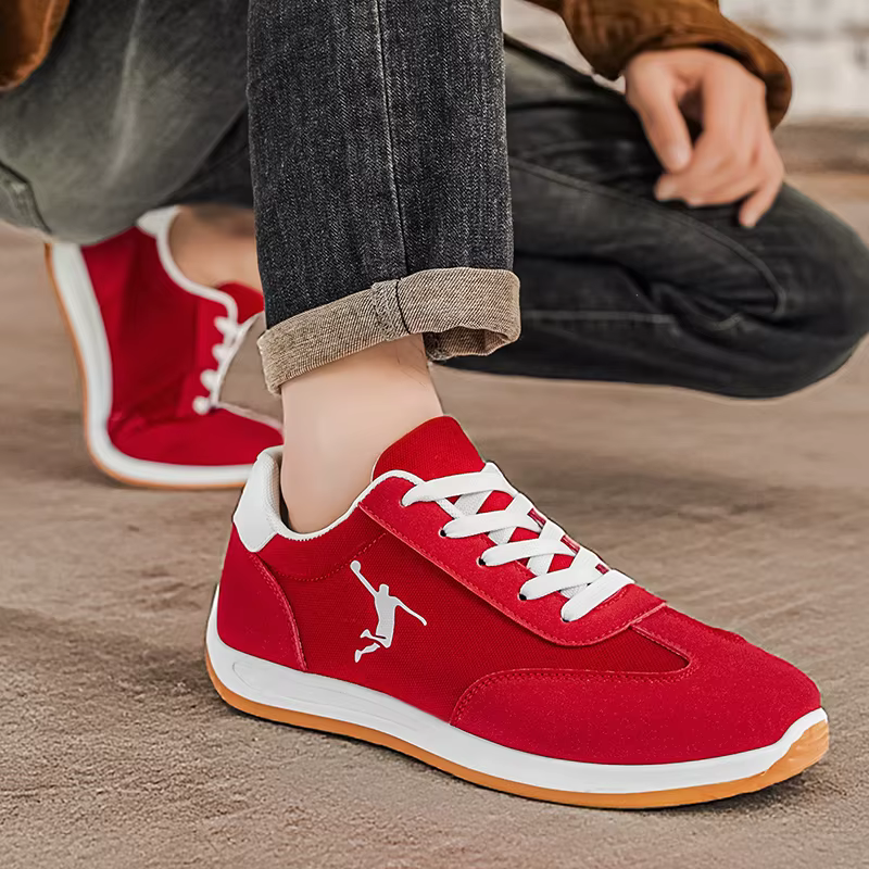 Chaussures pour hommes, chaussures tendance printemps-automne, nouveaux modèles transfrontaliers, baskets blanches, noires, rouges, chaussures basses respirantes à semelle souple, chaussures décontrac
