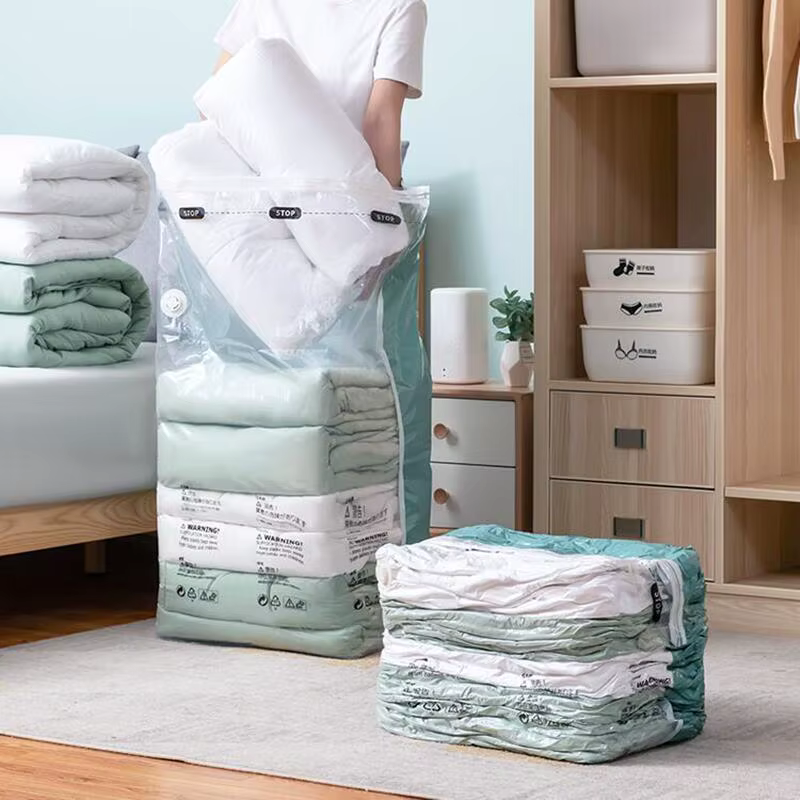 Sacs de rangement sous vide sans pompe – Sacs de compression extra-larges pour vêtements, couvertures et literie, accessoires pour la maison