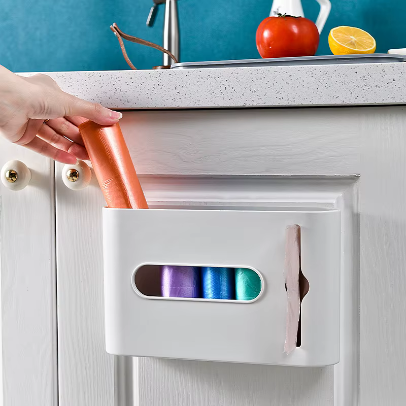 Boîte de rangement murale pour sacs poubelle, distributeur de sacs poubelle en plastique, porte-sac poubelle, HOKitchen