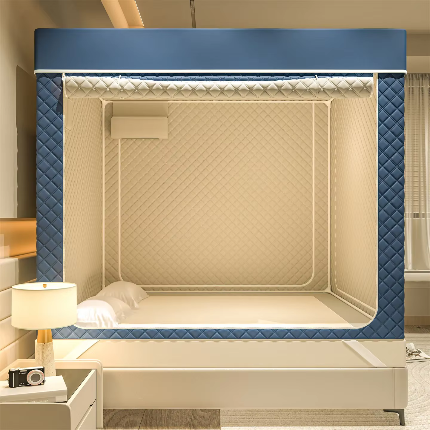 Tente de lit matelassée en coton pour l'hiver