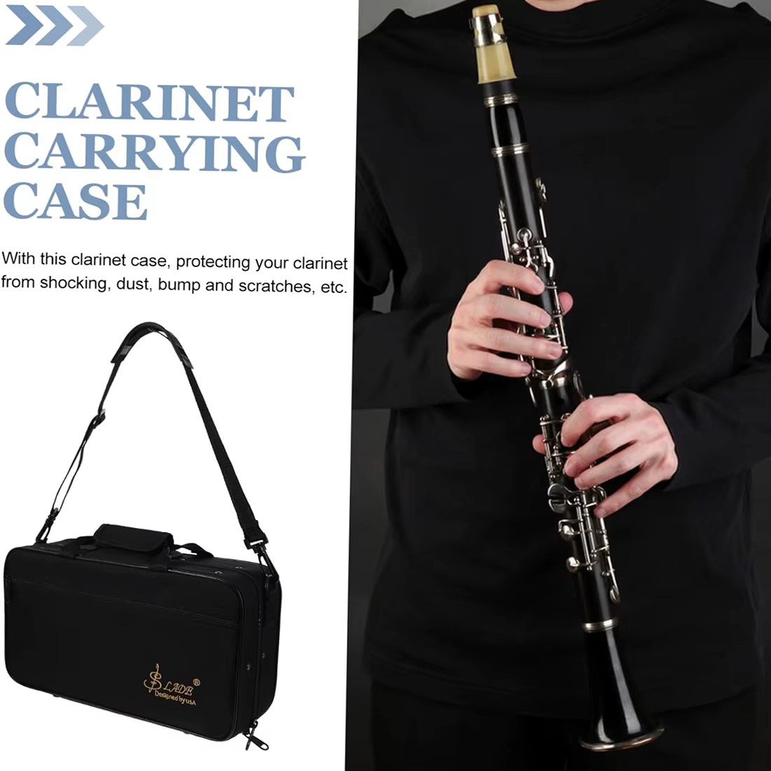 Sac de Clarinette à Grille Noire