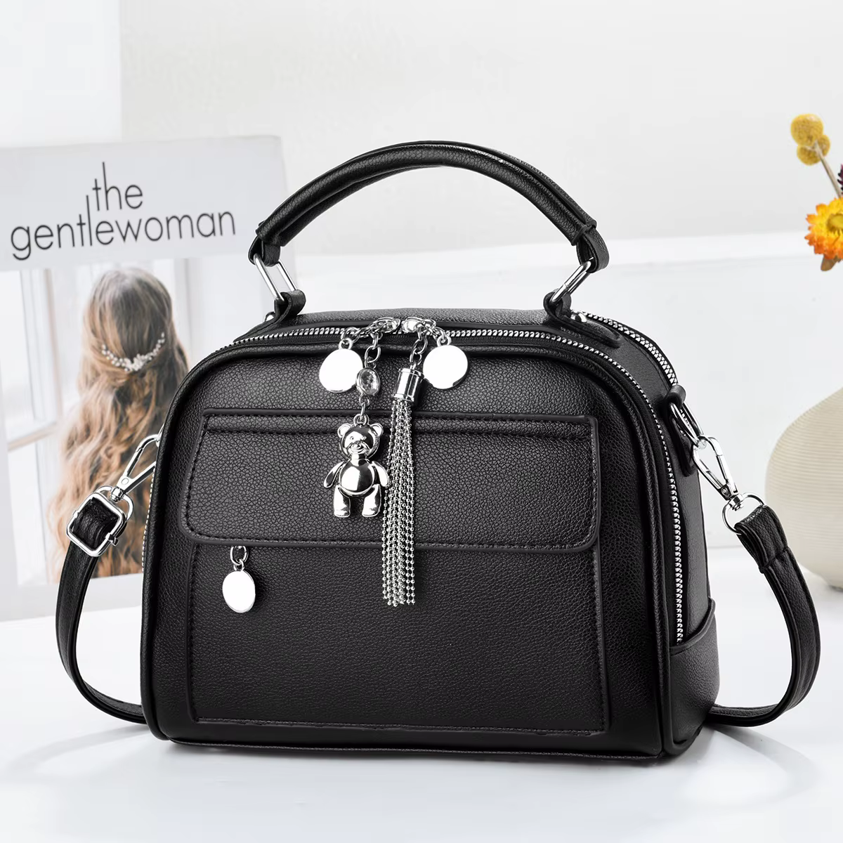 Sac à bandoulière tendance pour femme, cadeau étudiant, sac à main avec large sangle, nouvelle collection printemps 2026, en cuir PU, style décontracté, sac de navetteur