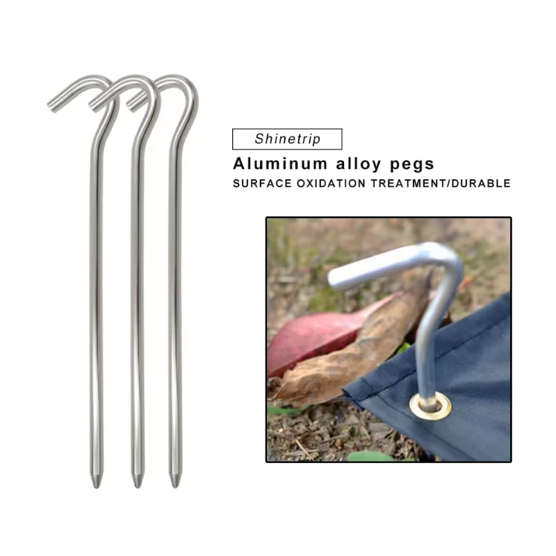 Piquets de tente ronds en aluminium de 18cm