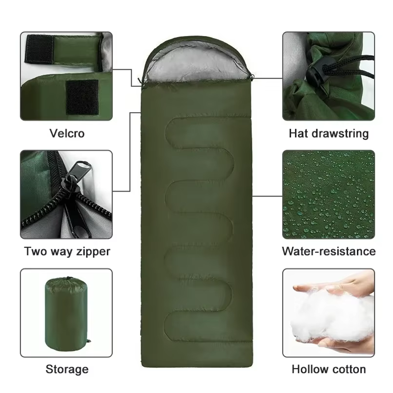 Sac de couchage de camping ultraléger et imperméable de 0