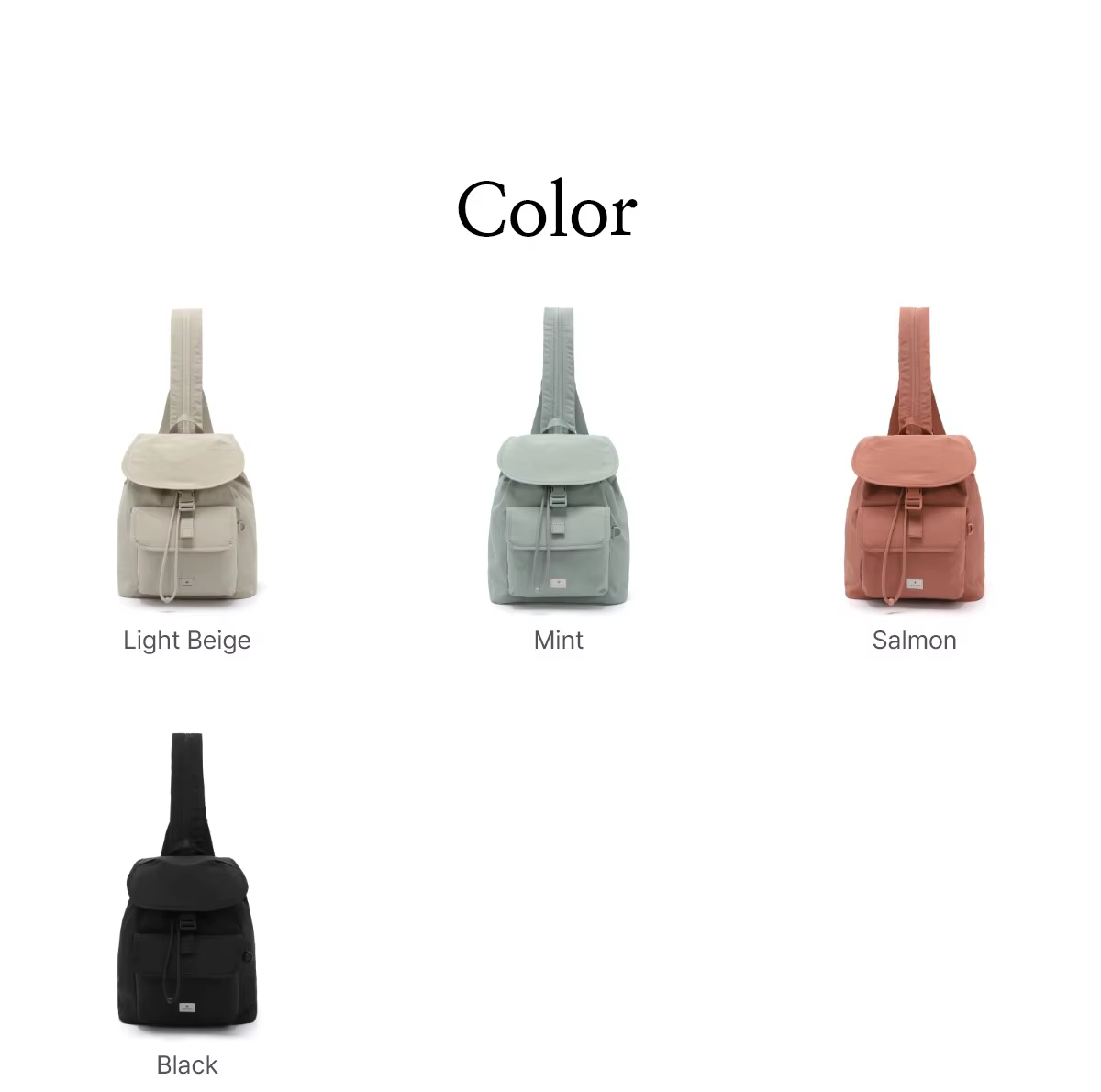 Snow Peak Mini sac à dos 9L couleur unie avec bretelles 2-en-1