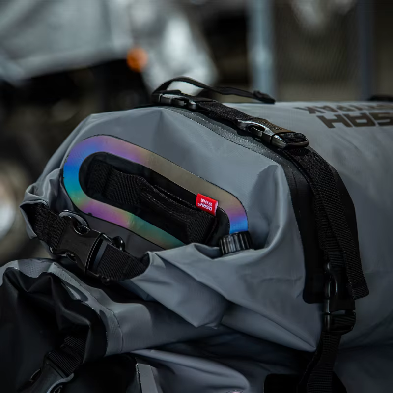 OSAH – sac de moto gris 25L, sac de siège arrière de grande capacité, sac à bandoulière, sac à dos, bagages multifonctionnel étanche, équipement d'équitation
