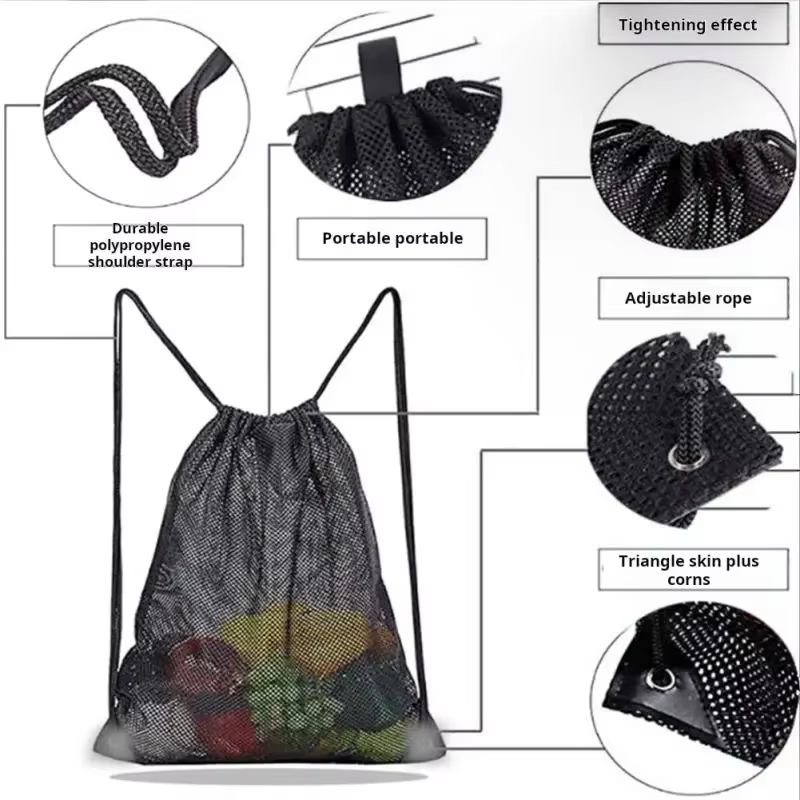 Sac à dos à mailles avec cordon de proximité