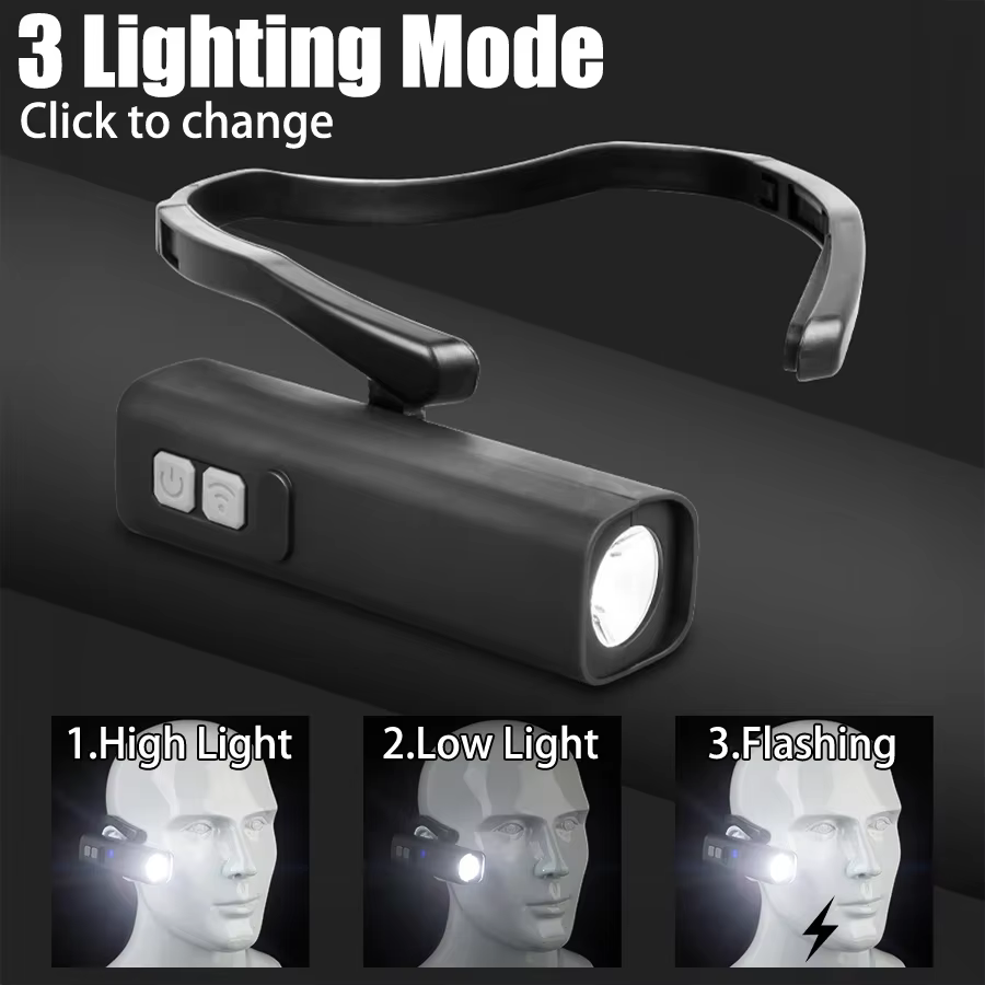 Lampe frontale de course avec pince d'oreille