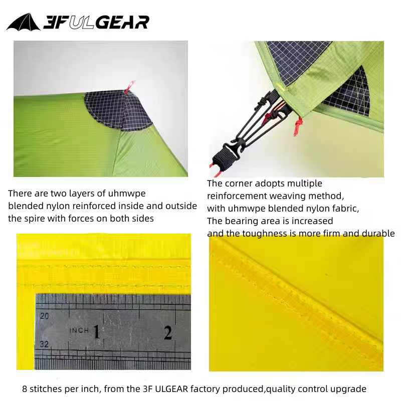 3F UL GEAR-Tente de camping ultralégère en nylon argenté Lanshan 2pro