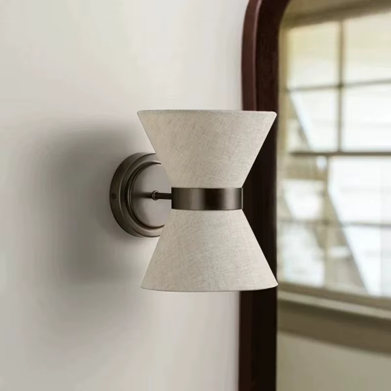 Lampe murale en tissu LED simple de style rétro japonais