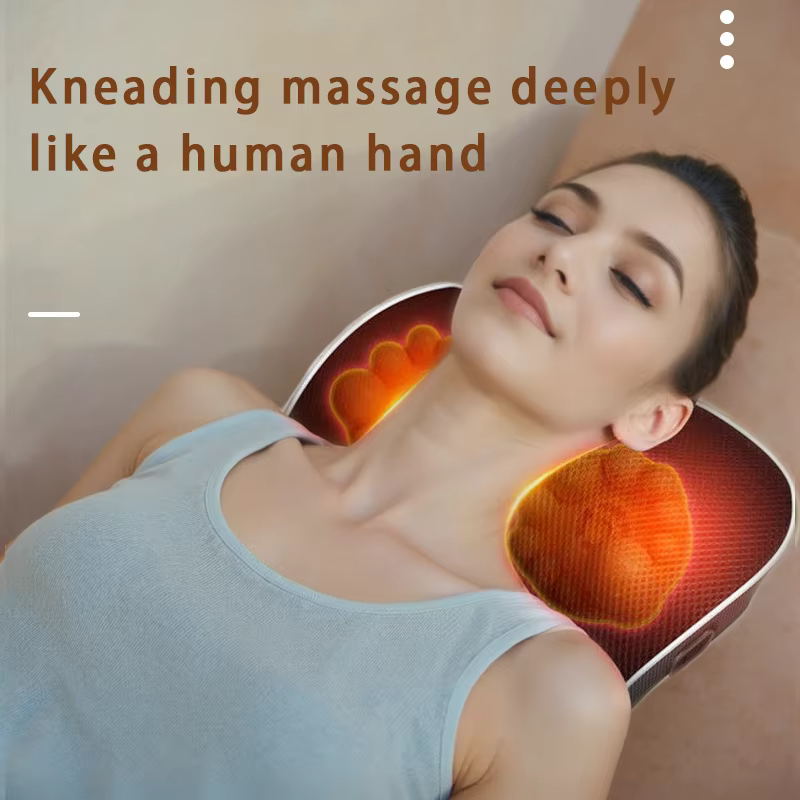Oreiller Cervical électrique pour le cou, Airbag, Ttraction Shiatsu, masseur de tête, corps, dos, taille, voiture avec chauffage, Massage vibrant