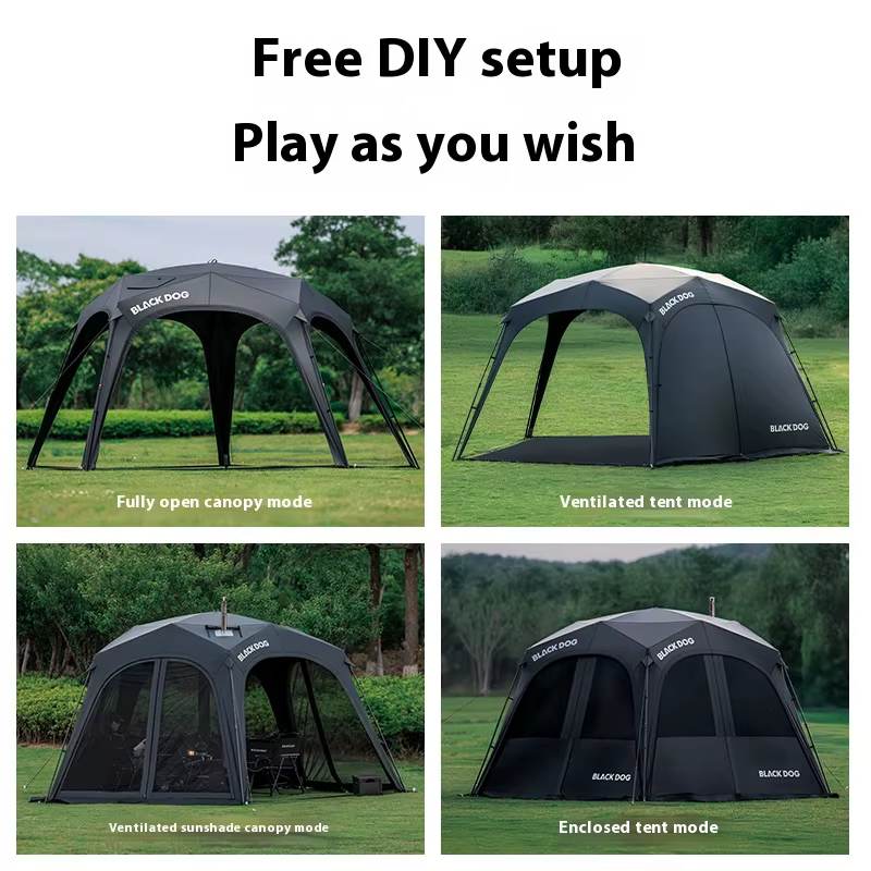 Naturehike – tente dôme de Camping BLACKDOG, pare-soleil en tissu Oxford 150D, combinaison de boucle ou fermeture éclair, tente de voyage en plein air avec cheminée