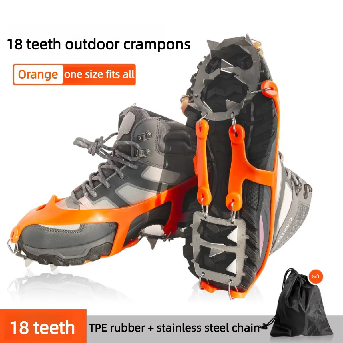 Crampons professionnels antidérapants à 18 clous