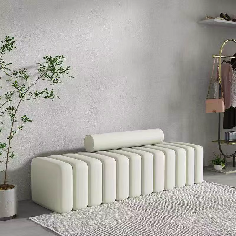 Pouf d'entrée moderne noir pour chambre à coucher, tabouret de sol pour changer de chaussures, meuble de luxe italien pour hall d'entrée d'hôtel