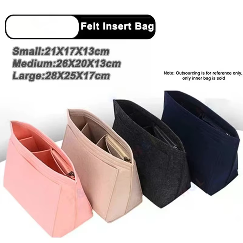 Insert en feutre pour sac à main, organisateur de sac de voyage portable en forme de dumpling, support pour trousse de maquillage en tissu feutré