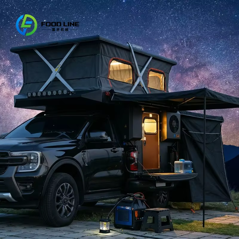 Camper d'expédition robuste personnalisé pour Ford Raptor avec auvent et porte d'entrée arrière, vente en gros disponible