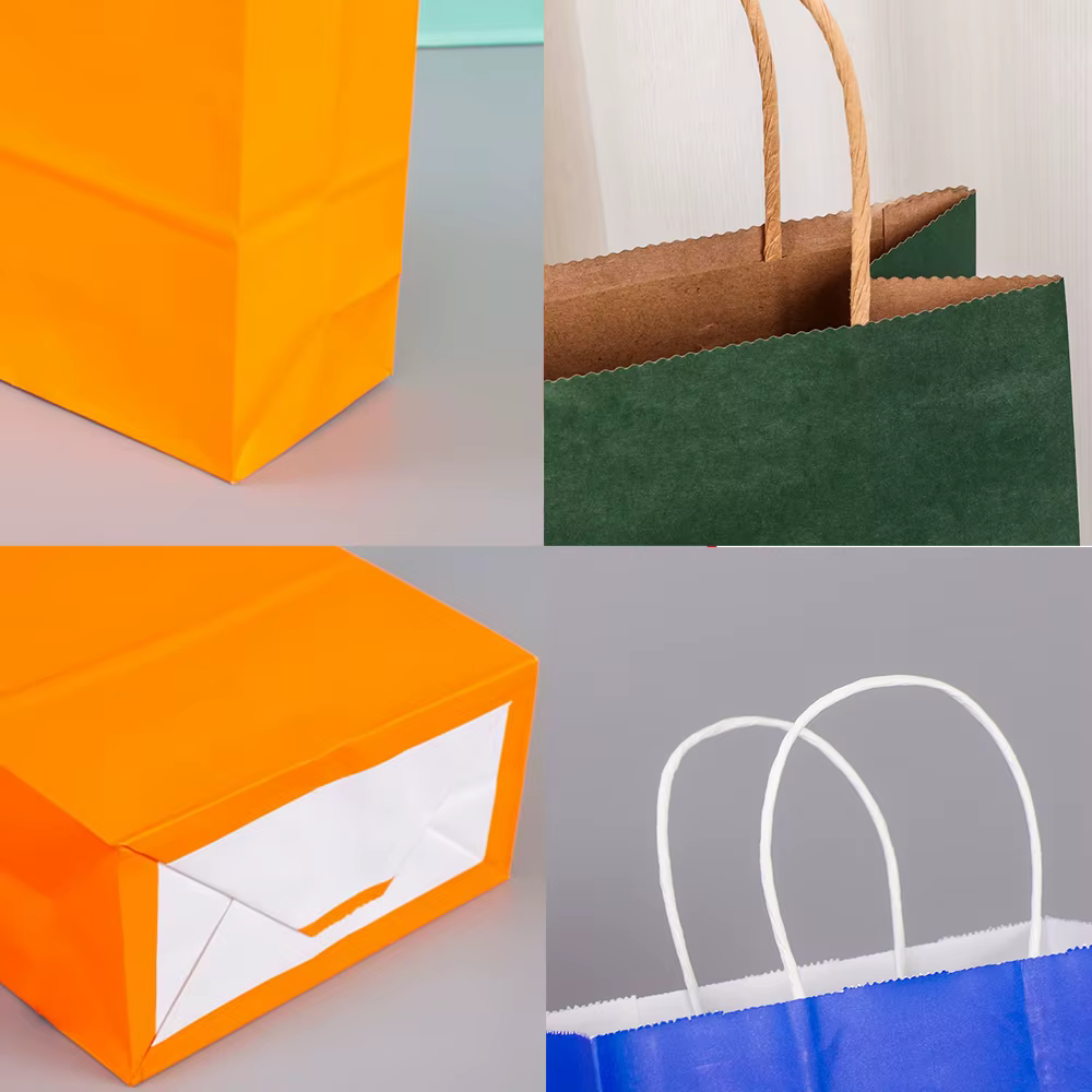 18 pièces sac cadeau multicolore 8,26x5,9 pouces, sac cadeau artisanal, anniversaire, mariage, fête noël Halloween sac en papier, sac en papier kraft