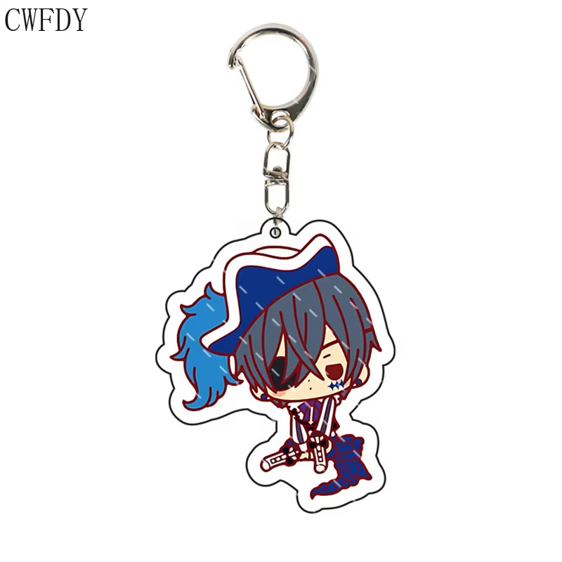 Figurine de majordome noir Sebastian Michaelis, porte-clés en acrylique sous preneur Grell Sutcliff, modèle de personnage pour enfants, cadeau d'anniversaire