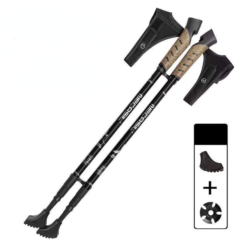 2 pièces bâtons de marche nordiques Trek pôle télescopique Alpenstock 7075 alliage d'aluminium béquille de tir