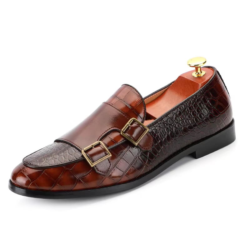 Mocassins de Luxe à Double Sangle de Moine pour Homme