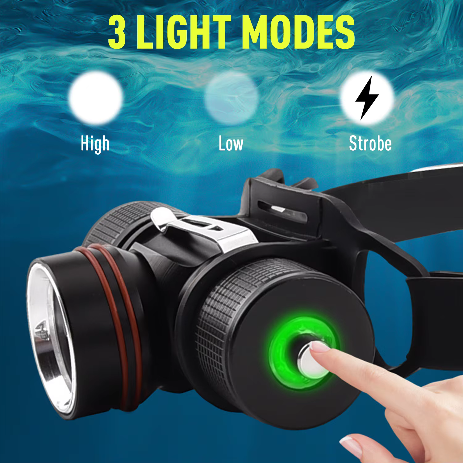 Lampe frontale de plongée 8000 Lumen