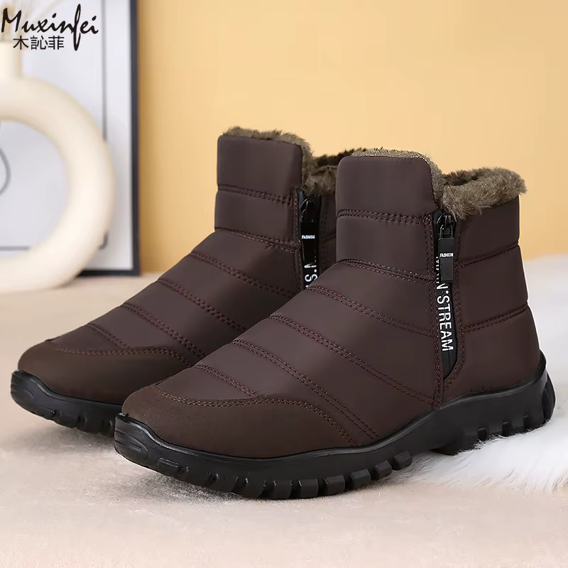 Hiver hommes cheville bottes de neige imperméable chaussures antidérapantes pour hommes décontracté garder au chaud en peluche grande taille chaussures de Couple Chaussure Homme