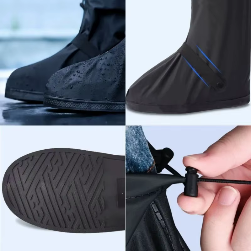 Couvre-chaussures imperméables réutilisables antidérapants pour cyclisme et randonnée