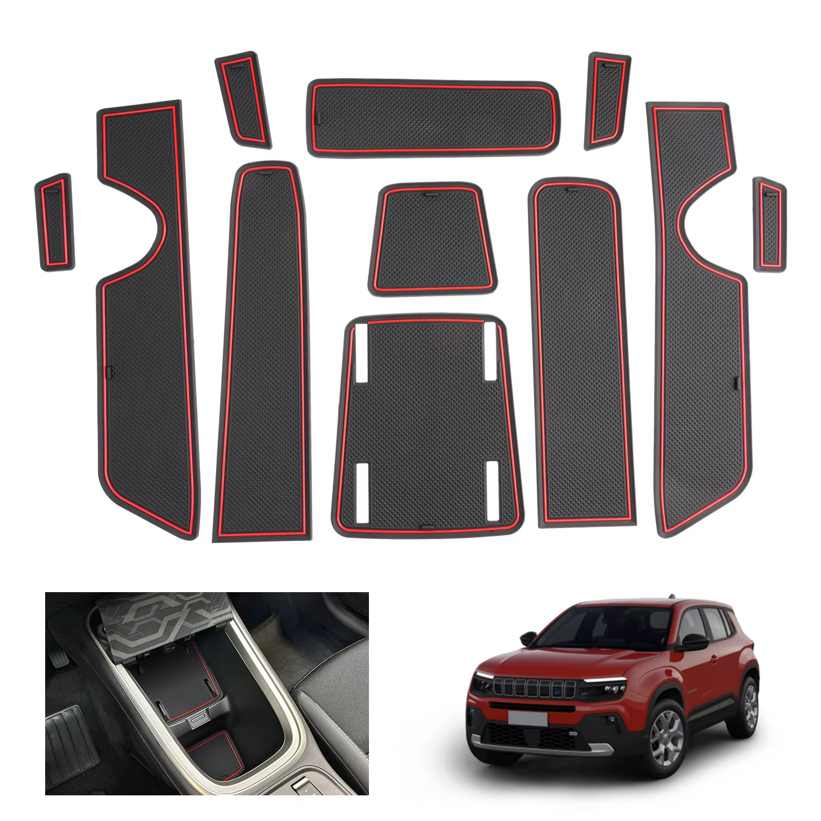RUIYA pour Jeep Avenger 2023 2024 2025 Tapis de porte de voiture anti-dérapant Tapis de porte de voiture anti-dérapant Tapis de porte de voiture anti-dérapant Tapis de porte de voiture anti-dérapant T