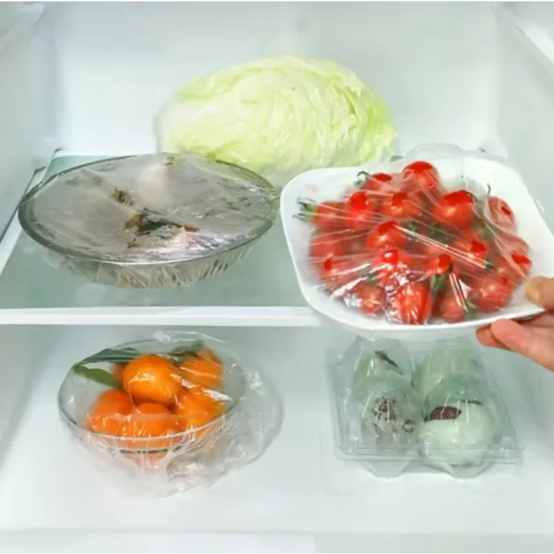 Couvercle alimentaire jetable Saran Wrap, couverture intestinale de qualité alimentaire, sac en plastique de conservation de la fraîcheur, accessoires de rangement de cuisine, couvercle de bol élastiq