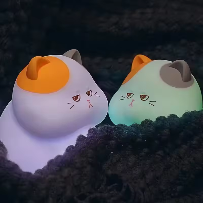 Veilleuse chat Gourmand, lampe Pat-Pat ambiante, Rechargeable, minuterie, idéale pour la décoration de la maison, choix cadeau parfait