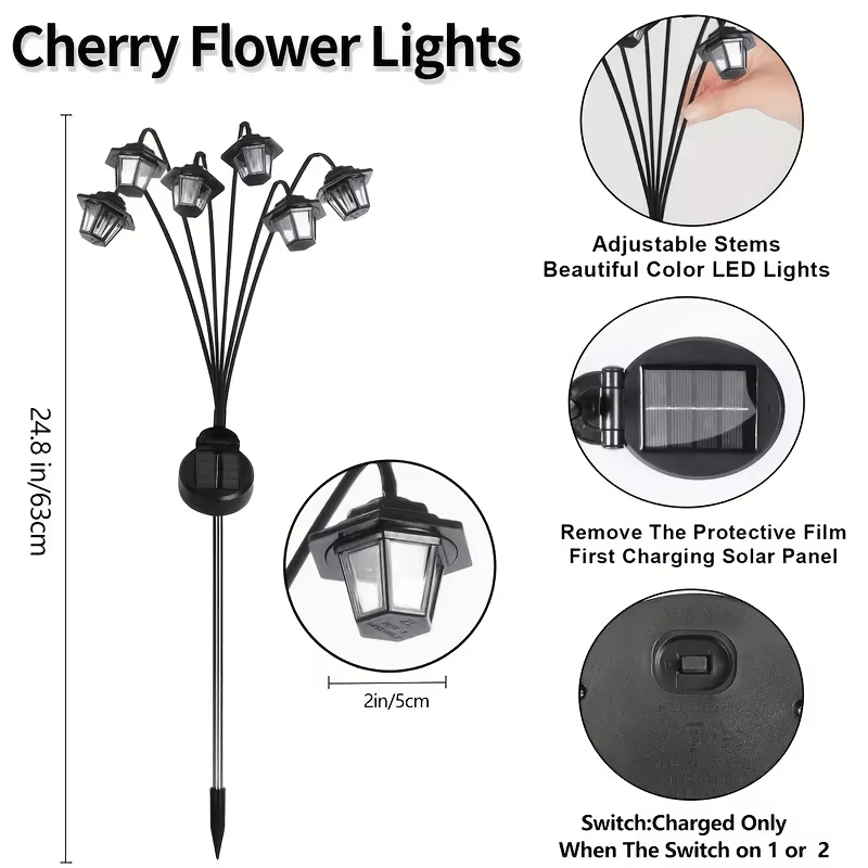 Lanterne solaire de style rétro vintage, lampadaire décoratif à 3/6 LED, étanche IP65, du crépuscule à l'aube, pour jardin, cour