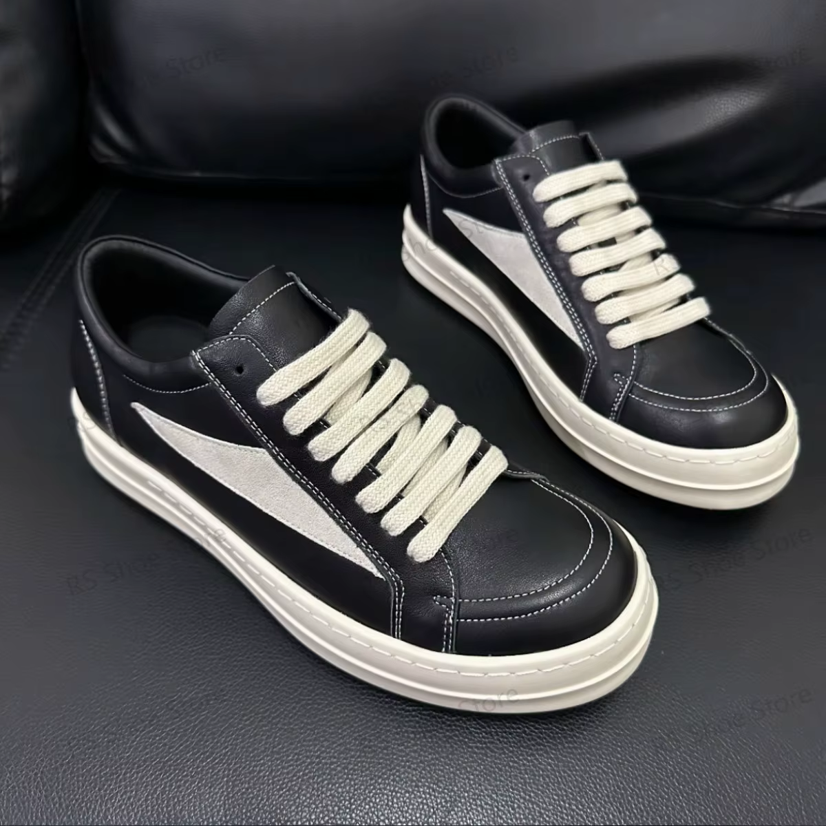 Ro Classic Designer Sneaker Low Top Women Black Suede Shoes Leather Casual Shoe Lace Up Retro Flat Canvas Sneakers
