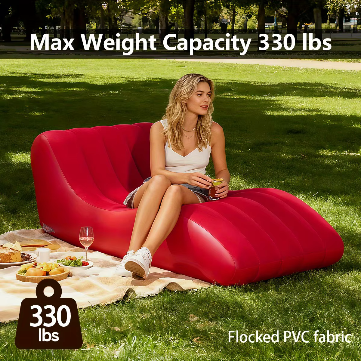 Chaise longue gonflable de plage