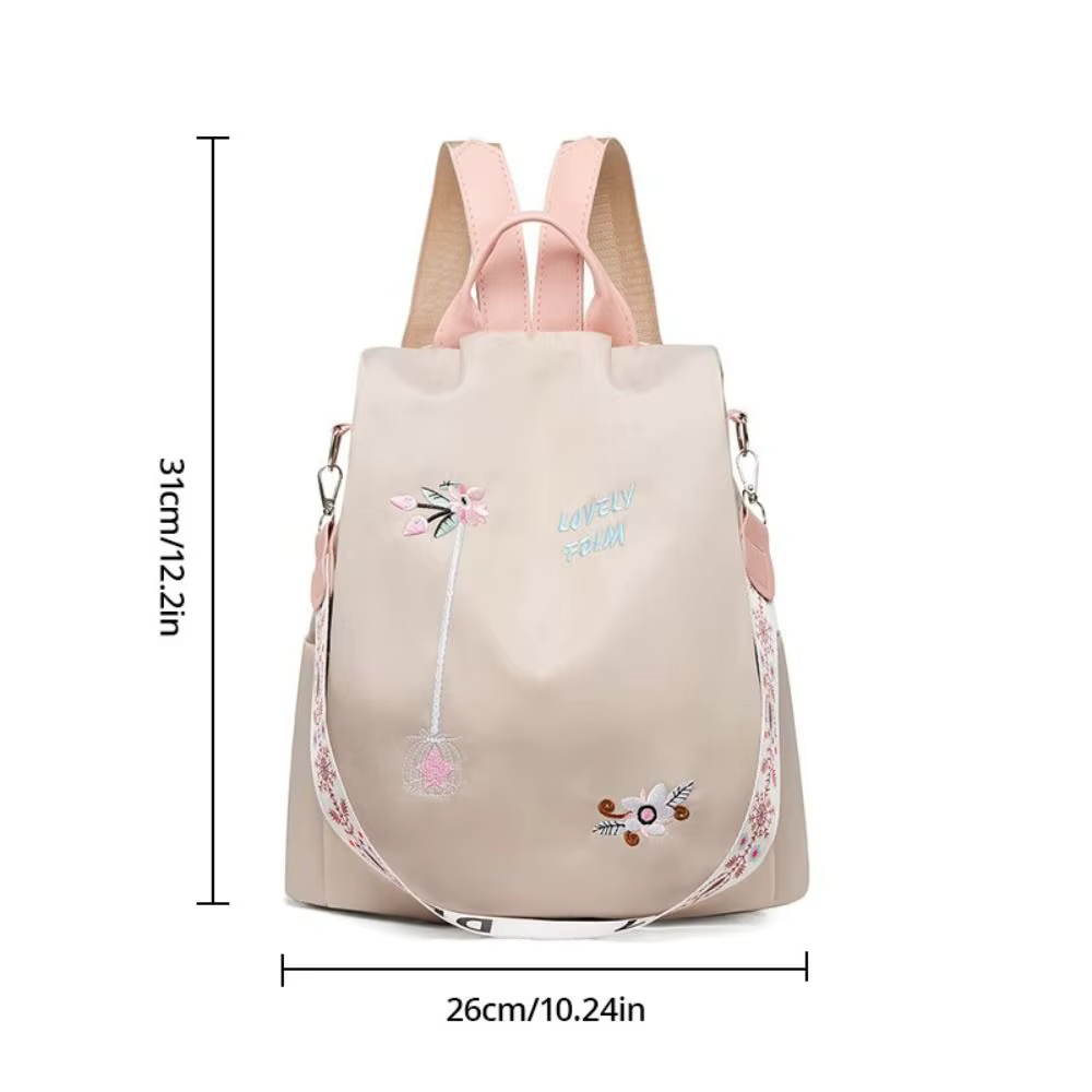 Sac à Dos Oxford Brodé pour Femme, Décontracté, de Styliste, Grande Capacité, Voyage, Étanche, Shopping, Cartable d'École