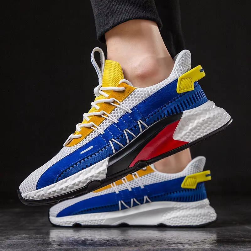 Chaussures de sport décontractées pour hommes, style preppy, nouvelle collection automne 2020 Amazon, respirantes, tige en caoutchouc, saison estivale