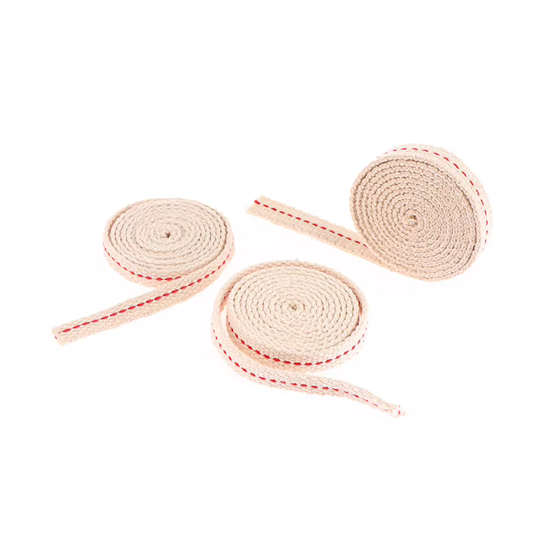 Mèche de lampe à kérosène en coton tressé, huile plate pour lanterne, 1m
