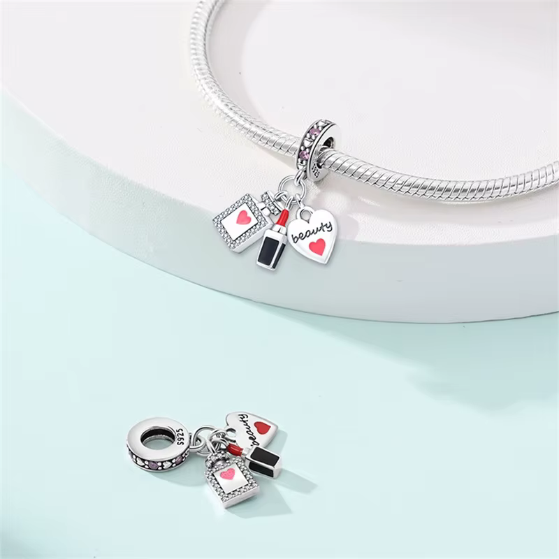 Nouveau 925 couleur argent papillon couronne rose bouteille de parfum breloques perles Fit Pandach 925 Bracelets originaux beaux bijoux à bricoler soi-même cadeaux