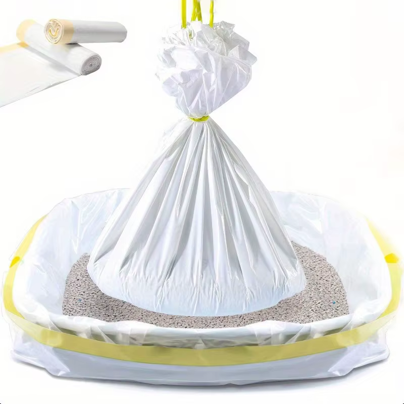 1 rouleau sac à litière pour chat sac poubelle à cordon pour animaux de compagnie ménage animalerie chat bac à litière doublure Multi taille chats chiens fournitures propres