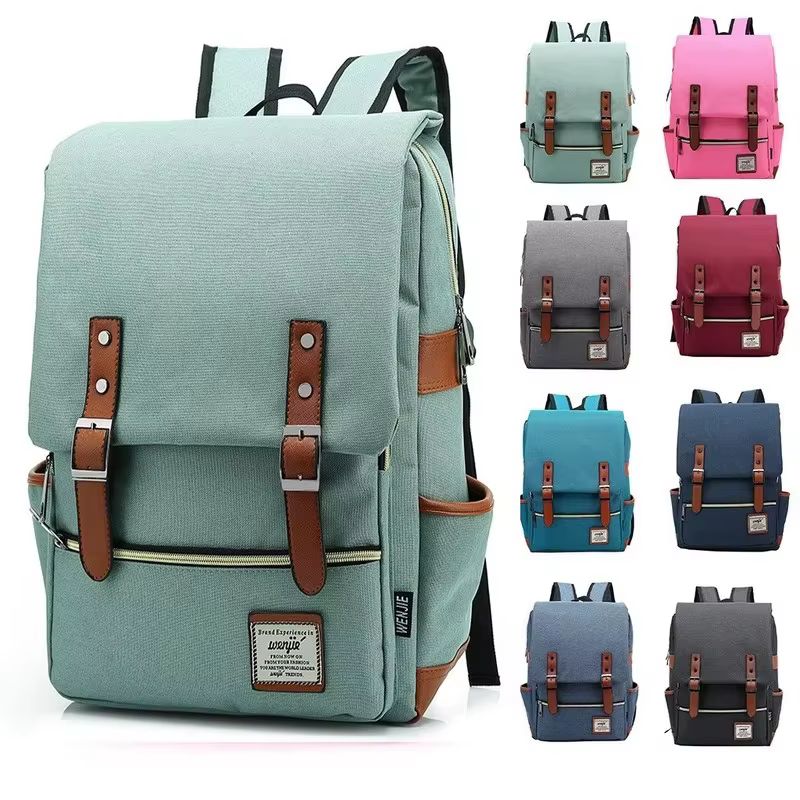 Sac à dos vintage pour ordinateur portable, sacs en toile pour femmes, sacs de voyage décontractés en toile pour hommes, sacs rétro décontractés, sacs d'école pour adolescents #