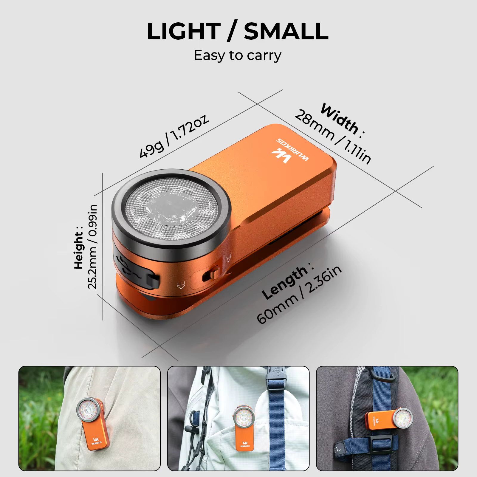 Wurkkos HD03 680LM Mini Lampe Clip USB Rechargeable