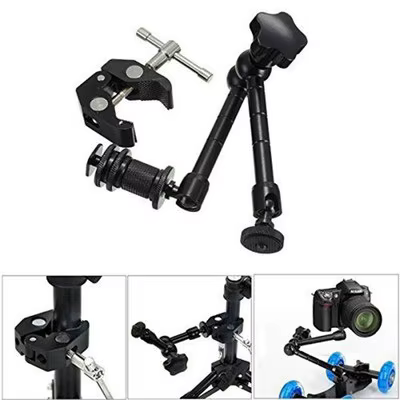Super Clamp-Bras articulé magique réglable pour montage de moniteur, lumière LED, caméra vidéo LCD, flash, appareil photo reflex numérique, 7/11 pouces